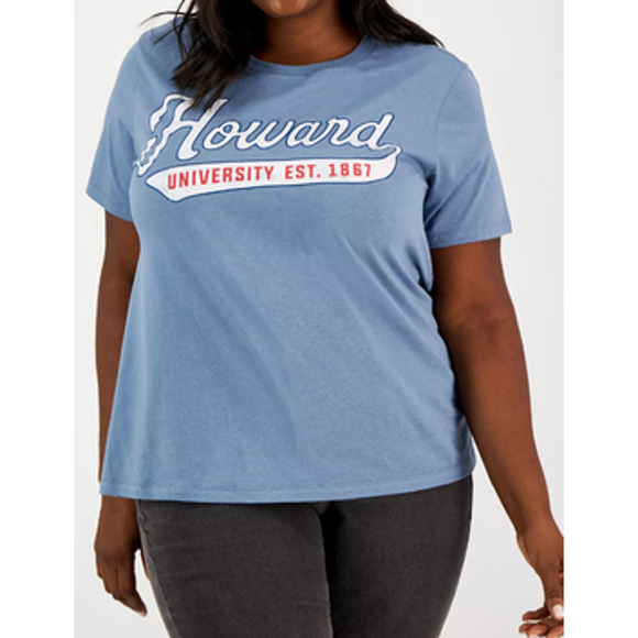 GRAYSON THREADS BLACK Plus Size  Howard University T-Shirt 1X Gray/ Blue NWT - Picture 1 of 4